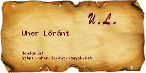 Uher Lóránt névjegykártya
