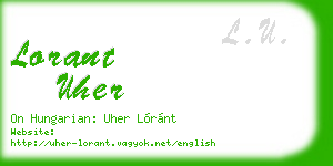 lorant uher business card